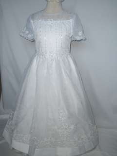 New Girl 1st Communion Christening Wedding Formal Party Dress white 5 