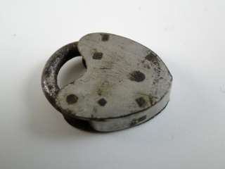 Antique Miniature Heart Shaped Padlock Lock Vintage Silver Old Mini 