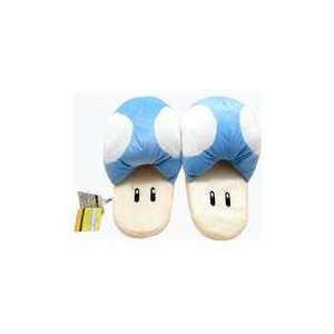    Super Mario Brothers Mushroom Blue Ver Slippers Plush Toys & Games