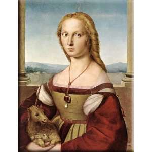  Lady with a Unicorn 23x30 Streched Canvas Art by Raphael 