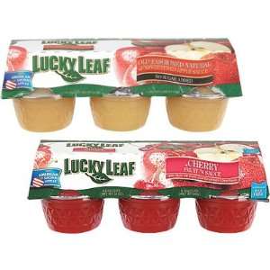 LUCKY LEAF APPLE SAUCE CHERRY FLAVOR JUICES 6 PACK CUPS  