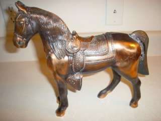 Vintage COPPER Horse Statue METAL Sculpture Animal Art  