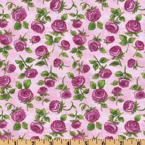  44 Wide Flirtation Roses Toss Lilac/Purple Fabric By The 
