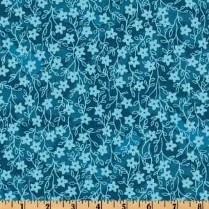  44 Wide Flirtation Blossoms Teal Fabric By The Yard 
