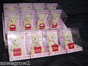 New resin Valentine Teddy Bear & ring in clear gift box  