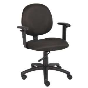  Boss Diamond Task Chair In Black W/ Adjustable Arms