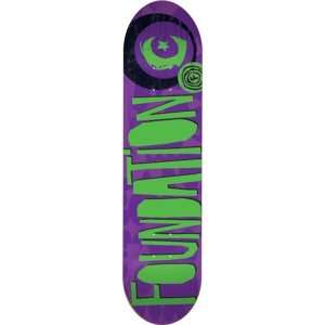  Foundation Party Team Skateboard Deck   7.87 Purple 