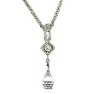    Charming & Feminine Vintage Dangle Pendant w/White CZs Jewelry