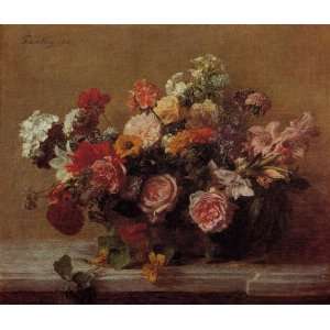  Oil Painting Flowers VII Henri Fantin Latour Hand 