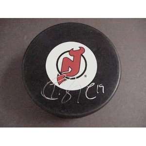  Autographed Travis Zajac Puck   w COA   Autographed NHL 