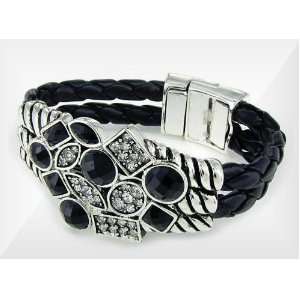 David Yurman Bracelet Designer Inspired Braided w/Crystals 