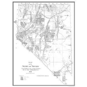  (NV) STATE MAP BY THE DEPT. OF THE INTERIOR 1866