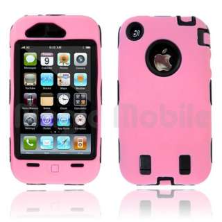   Skin Rubber Silicone Cover For iPhone 3G 3GS L. Pink / Black  