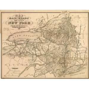  1856 Map of railroads of state of New York