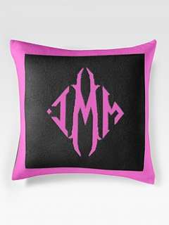 Queen of Cashmere   Personalized Cashmere Pillow/Black & Peony