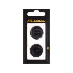  Dill Buttons 23mm Shank Black 2 pc (6 Pack)