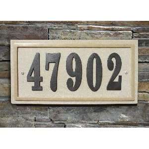  Ridgestone address plaque system, Rectangle, Sandstone 