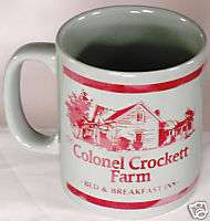 genuine Colonel CROCKETT FARM INN MUG Bed & Breakfast  