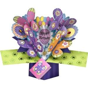   POP UPS   003   FLOWERS & BUTTERFLIES BIRTHDAY CARD