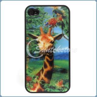 3D Giraffe Nature Hard Plastic Skin Case Back Cover for Apple iPhone 4 
