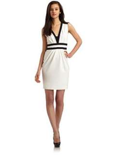 Moschino   Contrast Trim V Neck Dress