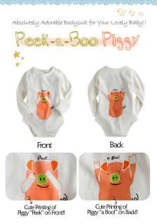   Newborn Babys Last QTY Bodysuit One Piece  Peek a Boo Piggy  