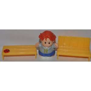Little People Red Haired School Boy 1998, Yellow Bench, & Yellow Seat 