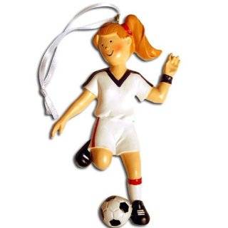 Soccer Ornament   CTS   Soccer Player Figure Ornament (Brunette Female 