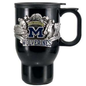  Michigan Wolverines 16 oz Black Stainless Steel Travel Mug 