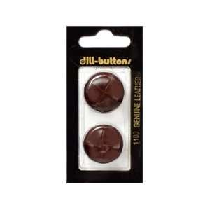  Dill Buttons 23mm Shank Leather Brown 2 pc (6 Pack)