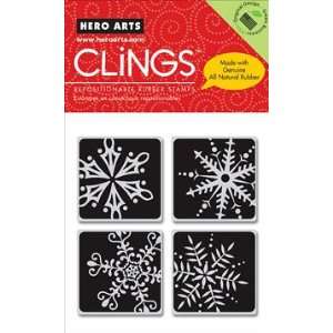  Four Framed Snowflakes Cling Rubber Stamps Arts, Crafts & Sewing