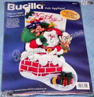 Bucilla SANTA DOWN CHIMNEY Felt Christmas Stocking Kit  