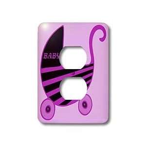   Baby Buggy With Word Baby   Light Switch Covers   2 plug outlet cover
