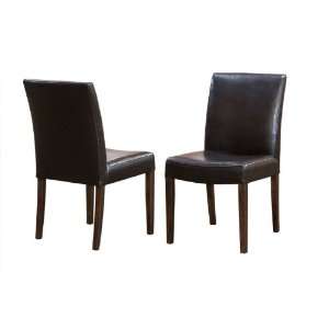   Leather Dining Side Chairs with Wood Legs by Diamond Sofa Home