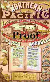 Vintage Northern Pacific Pioneer Land Grant Railroad ad print Fargo 