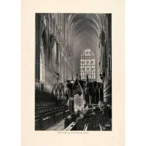 1910 Print Choir Westminster Abbey Gothic UNESCO World Heritage Site 