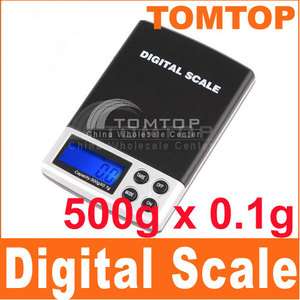 500g x 0.1g Digital Weigh Balance Jewelry Pocket Scale  