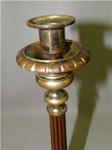 Antique Figural Brass Ornate Church Altar Candleholders  