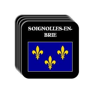 Ile de France   SOIGNOLLES EN BRIE Set of 4 Mini Mousepad Coasters