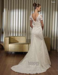 Simple Hot Simple Cap Sleeve A line Wedding Dress Luxe Applique Bridal 