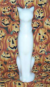 White Cat Pillar Rememberance Wicca Spell Candle 8 1/4  