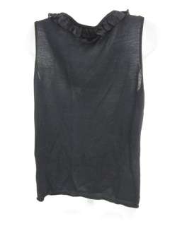 MAGASCHONI Black Cotton Silk Embellished Bib Sweater L  