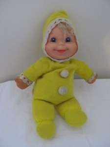 Vintage 1970 Mattel yellow baby beans doll 11  