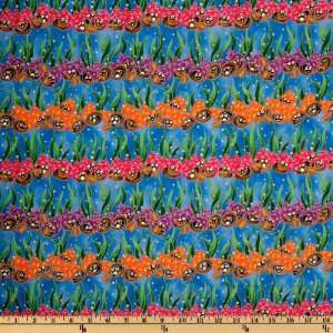  44 Wide Commotion In The Ocean Crabs Blue Fabric By The 
