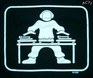 GLOW IN THE DARK Cool New DJ Turntable T Shirt L Black  