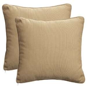   18x18 Woven Brown Outdoor Pillows, Made From Durable Polypropylene