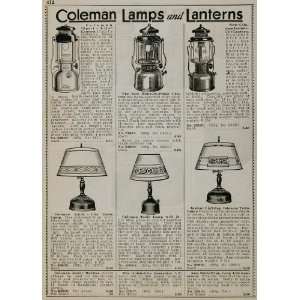  1934 Print Ad Vintage Coleman Lamps Lanterns Camping 