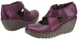 Fly london Yogo Purple Leather Womens New Wedge Shoes  