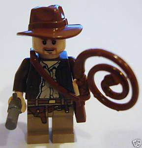 NEW* Lego Minifig Indiana Jones with Gun Coiled Whip  