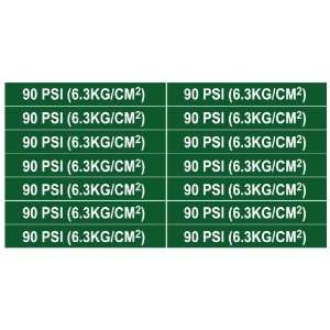  90 PSI (6.3KG/CM2) ____Gas Pipe Tubing Labels 